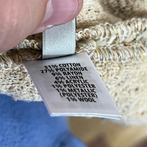 St John Womens Blazer Jacket 4 Tan Tweed Cotton Linen Career Snap Button Crew - Picture 7 of 8